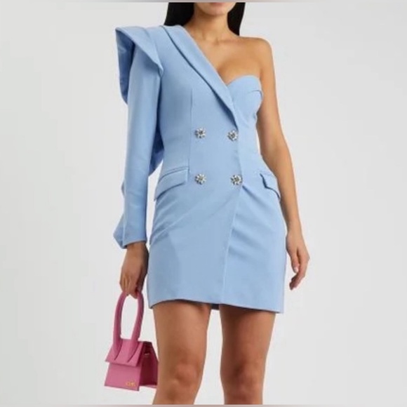NWT BLOGGER’S FAVORITE LAVISH ALICE LUXURY ONE RUFFLE SLEEVE BLAZER DRESS - Picture 12 of 17